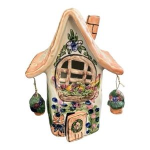 Vintage Blue Sky Clayworks Cottage Tudor Tea Room Candle Holder Heather Goldminc